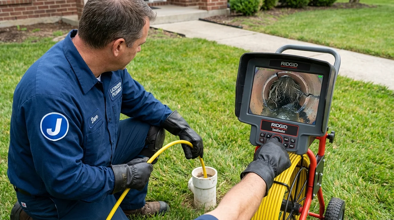 Sewer camera inspection being performed by Johns Plumbing LLC in Van Nuys